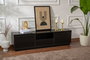Nordure Mueble TV Wood Black Soporte TV Salón Tablero Melamina Madera Negro 160x42x29.5cm