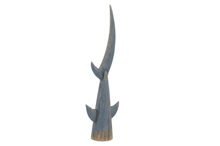 DKD Home Decor Figura de Madera Reciclada Cola Tiburón Azul DKD Home Decor Figura de Madera Reciclada Cola Tiburón Azul