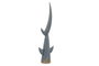 DKD Home Decor Figura de Madera Reciclada Cola Tiburón Azul