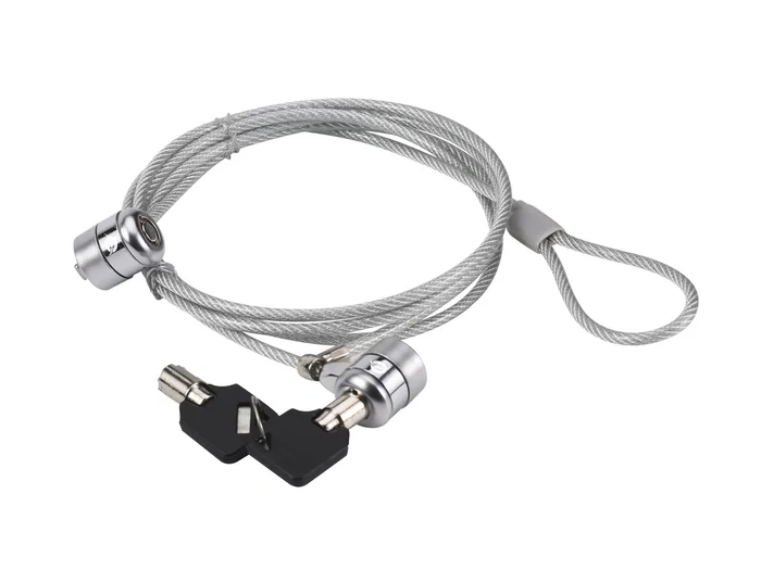 Conceptronic Cable de Seguridad para Portátil Candado Doble Cabezal 1.5 Metros con 2 Llaves