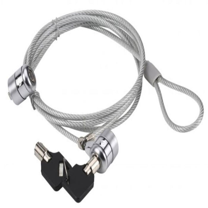 Conceptronic Cable Candado de Seguridad para Portátiles Doble, 1.5 Metros, 4.0 mm, con 2 Llaves