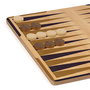 DEQUBE D00323 - Set de Juegos de Estrategia Ajedrez, Damas y Backgammon en Caja Metálica con Piezas de Madera, Reversible