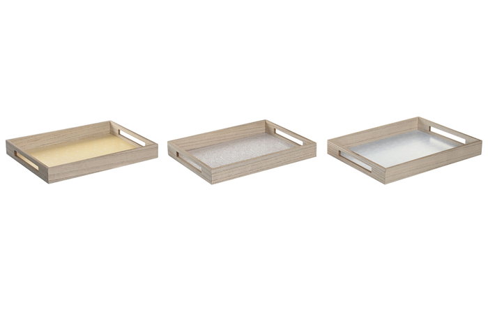 DKD Home Decor Bandeja MDF 40X30X5 Surtida 3 Unidades