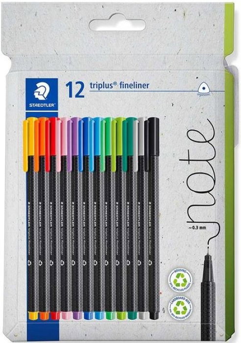 STAEDTLER Triplus Fineliner Caja de 12 Colores Brillantes