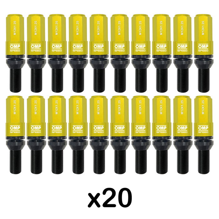 Kit de tornillos OMP OMPS09971209 28 mm Amarillo M12 x 1,25