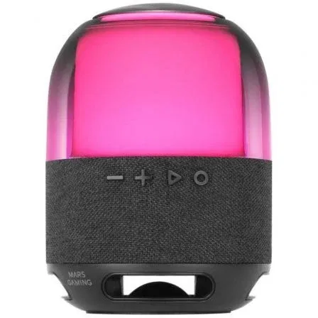 Mars Gaming Altavoz MS-FLOW Bluetooth 5.3 Portátil con Iluminación RGB 360°, 15W de Potencia y Reproducción MicroSD