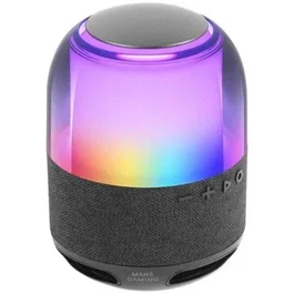 Mars Gaming Altavoz MS-FLOW Bluetooth 5.3 Portátil con Iluminación RGB 360°, 15W de Potencia y Reproducción MicroSD