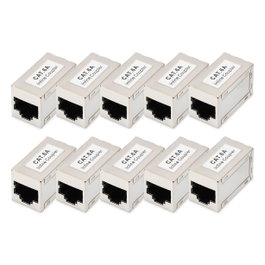 Digitus Acoplador Modular RJ-45 CAT 6A Apantallado, Latón Chapado en Oro, 10 Unidades