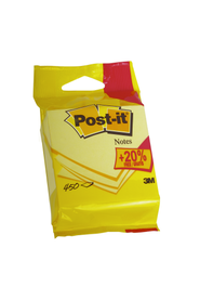 Post-it Cubo 375+75 Hojas Notas Adhesivas 76x76mm Canary Yellow Emblistado Individual 5426P 7100172391