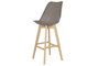 DKD Home Decor Taburete Gris Natural Haya Pu 55 x 109 x 48.5 cm Altura Asiento 75 cm
