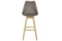 DKD Home Decor Taburete Gris Natural Haya Pu 55 x 109 x 48.5 cm Altura Asiento 75 cm
