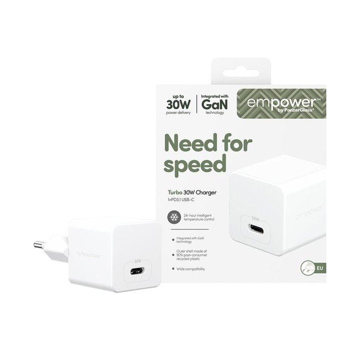 PanzerGlass Cargador Turbo 30W USB-C Blanco