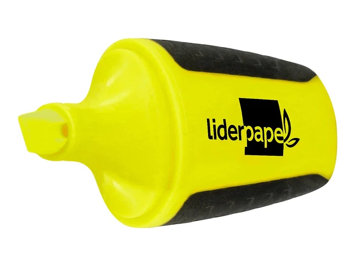 Liderpapel Rotulador Mini Fluorescente Amarillo, Punta Biselada y Agarre Cómodo, Trazo 1-4 mm