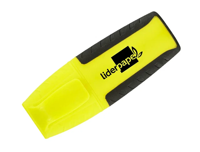 Liderpapel Rotulador Mini Fluorescente Amarillo, Punta Biselada y Agarre Cómodo, Trazo 1-4 mm