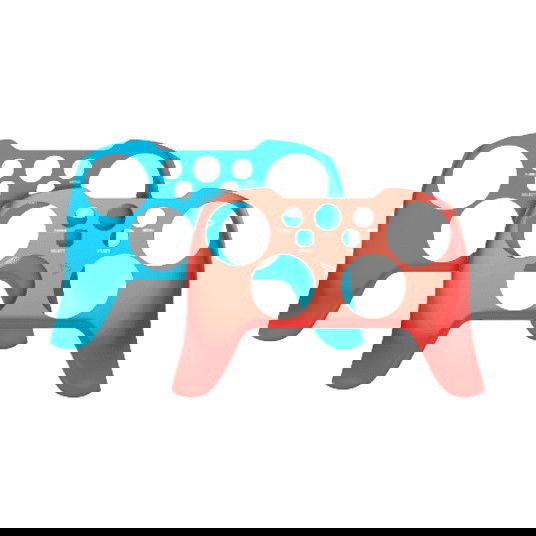 Steelplay JVASWI00065 Controlador Inalámbrico Programable para Nintendo Switch, PC, Android con 2 Fundas, Analógico, Negro/Azul/Rojo