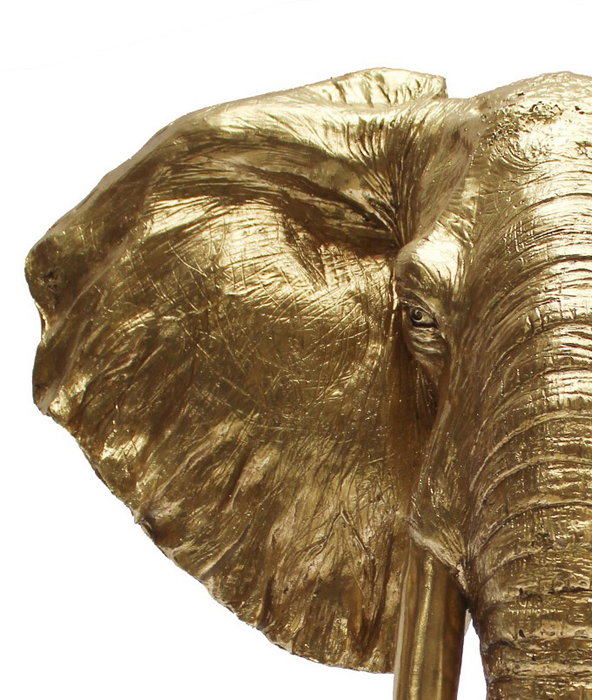 DKD Home Decor Figura de Elefante Dorado y Negro en Resina y Metal