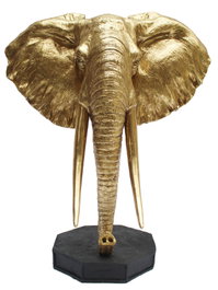 DKD Home Decor Figura de Elefante Dorado y Negro en Resina y Metal