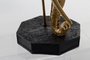 DKD Home Decor Figura de Elefante Dorado y Negro en Resina y Metal