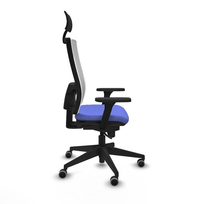 PIQUERAS Y CRESPO Silla de oficina Horna con mecanismo Sincro, Azul claro y Blanco