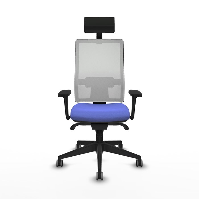 PIQUERAS Y CRESPO Silla de oficina Horna con mecanismo Sincro, Azul claro y Blanco