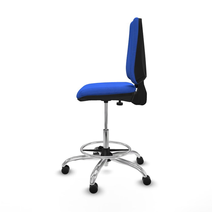 PIQUERAS Y CRESPO Taburete Elche CP Bali azul con base cromada