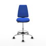 PIQUERAS Y CRESPO Taburete Elche CP Bali azul con base cromada