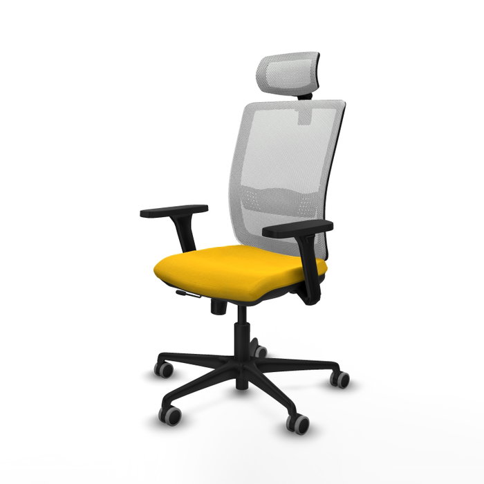 PIQUERAS Y CRESPO Silla de oficina Haches con mecanismo Sincro/Traslack Amarillo y Blanco PIQUERAS Y CRESPO Silla de oficina Haches con mecanismo Sincro/Traslack Amarillo y Blanco