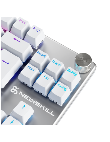Newskill Teclado Gaming Serike TKL V2 Mecánico, Switches Intercambiables Hot-Swap, RGB, 88 Teclas Español, Blanco
