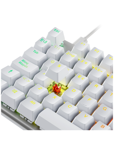 Newskill Teclado Gaming Serike TKL V2 Mecánico, Switches Intercambiables Hot-Swap, RGB, 88 Teclas Español, Blanco