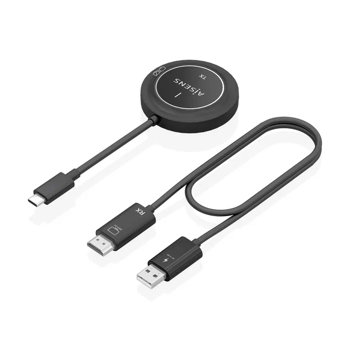 Aisens Transmisor y Receptor Inalámbrico USB-C a HDMI 1080P 30m Negro