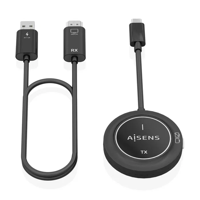 Aisens Transmisor y Receptor Inalámbrico USB-C a HDMI 1080P 30m Negro