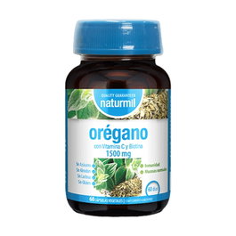 Naturmil Orégano 1500 mg con Vitamina C y Biotina 60 Cápsulas - Complemento Alimenticio