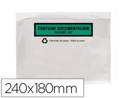 Q-connect Sobre Autoadhesivo Portadocumentos Multilingüe 240x180 mm sin Ventana Paquete de 100 Unidades