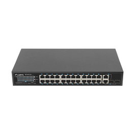Lanberg RSFE-24P-2C-250 Switch No Administrado Gigabit PoE+ 1U Negro