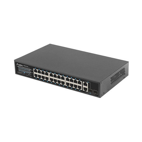Lanberg RSFE-24P-2C-250 Switch Gigabit Ethernet No Administrado con 24 Puertos PoE+ y 2 Combo SFP Lanberg RSFE-24P-2C-250 Switch Gigabit Ethernet No Administrado con 24 Puertos PoE+ y 2 Combo SFP