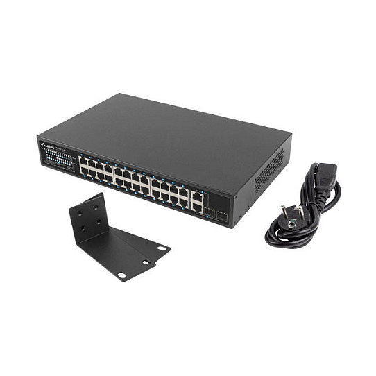 Lanberg RSFE-24P-2C-250 Switch Gigabit Ethernet No Administrado con 24 Puertos PoE+ y 2 Combo SFP Lanberg RSFE-24P-2C-250 Switch Gigabit Ethernet No Administrado con 24 Puertos PoE+ y 2 Combo SFP