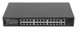Lanberg RSFE-24P-2C-250 Switch Gigabit Ethernet No Administrado con 24 Puertos PoE+ y 2 Combo SFP