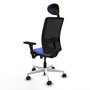 PIQUERAS Y CRESPO Silla de oficina Zulema con mecanismo Sincro, Azul claro y Negro