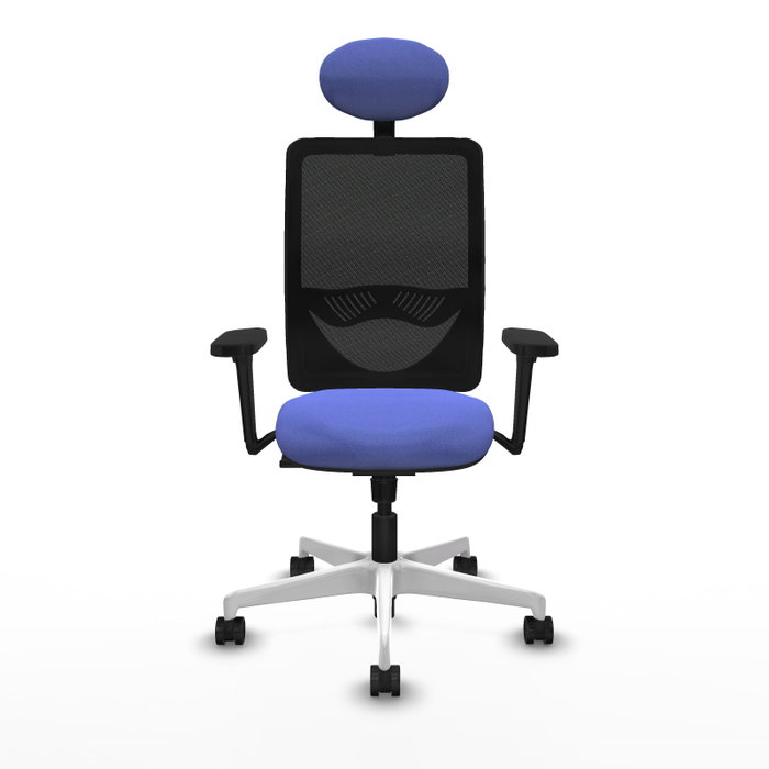 PIQUERAS Y CRESPO Silla de oficina Zulema con mecanismo Sincro, Azul claro y Negro