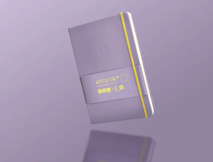 Antartik Cuaderno A5 Tapa Dura Hojas Puntos 100 Hojas 80gr FSC Morado y Amarillo