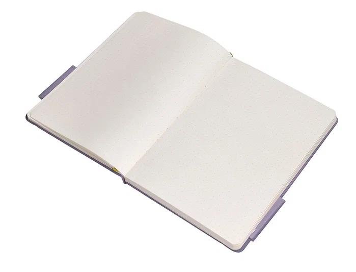 Antartik Cuaderno A5 Tapa Dura Hojas Puntos 100 Hojas 80gr FSC Morado y Amarillo