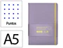 Antartik Cuaderno A5 Tapa Dura Hojas Puntos 100 Hojas 80gr FSC Morado y Amarillo