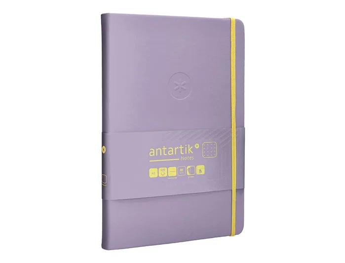 Antartik Cuaderno A5 Tapa Dura Hojas Puntos 100 Hojas 80gr FSC Morado y Amarillo