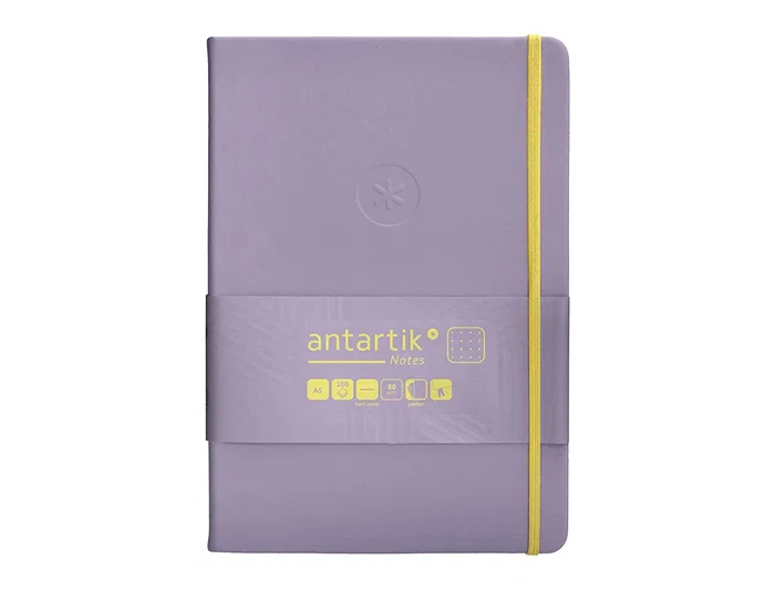 Antartik Cuaderno A5 Tapa Dura Hojas Puntos 100 Hojas 80gr FSC Morado y Amarillo