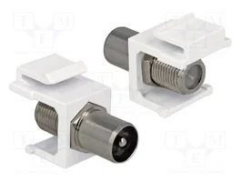 DeLOCK 86362 Conector coaxial con conectores IEC y F, blanco