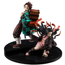 Megahouse Figura Serie G.E.M. Demon Slayer Tanjiro y Nezuko Anime PVC 17cm y 13cm