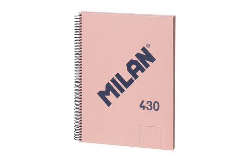 Milan Cuaderno A4 con Espiral y Tapa Dura, 80 Hojas, Rosa