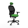 PIQUERAS Y CRESPO Silla de oficina Jorquera con mecanismo Sincro/Traslack, Verde y Negro