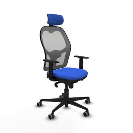 PIQUERAS Y CRESPO Silla de oficina Jorquera con mecanismo Sincro, tela Azul y malla Gris