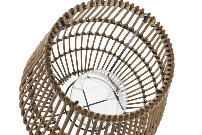 DKD Home Decor Portavelas de Ratán y Metal Natural